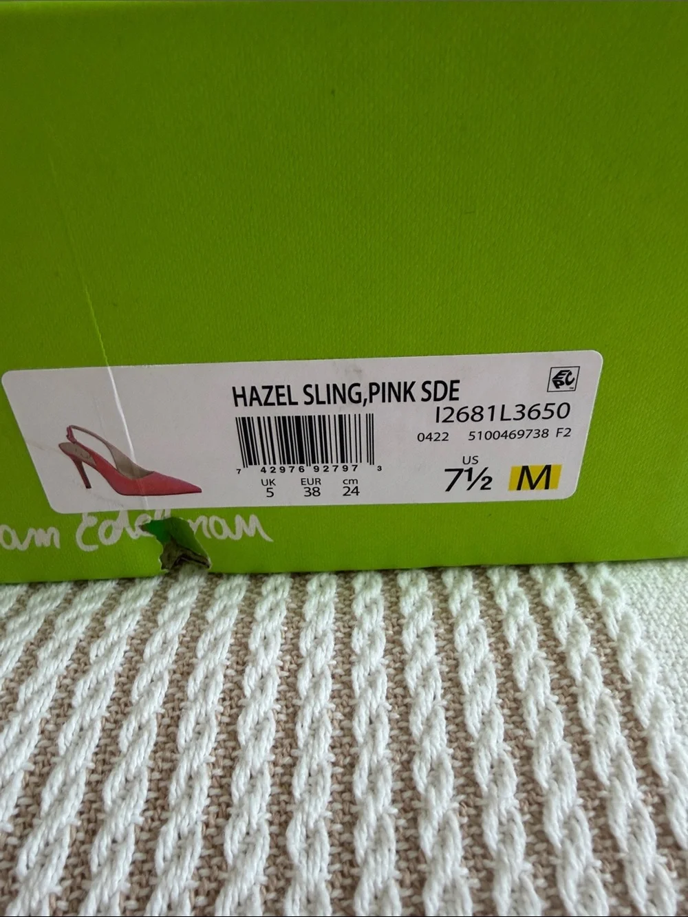 Sam Edelman Pink Suede Slingback Heels